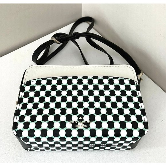 New Kate Spade Lauryn n BNY spots Camera bag Leather Black multi - Picture 4 of 7